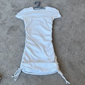 White Garage Ruched Dress